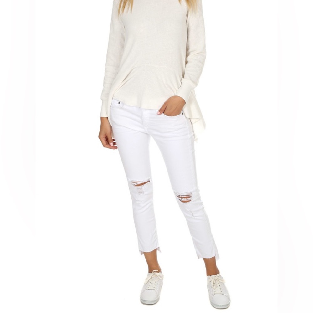 Rag & Bone Dre Capri jean distressed White Prospector 27